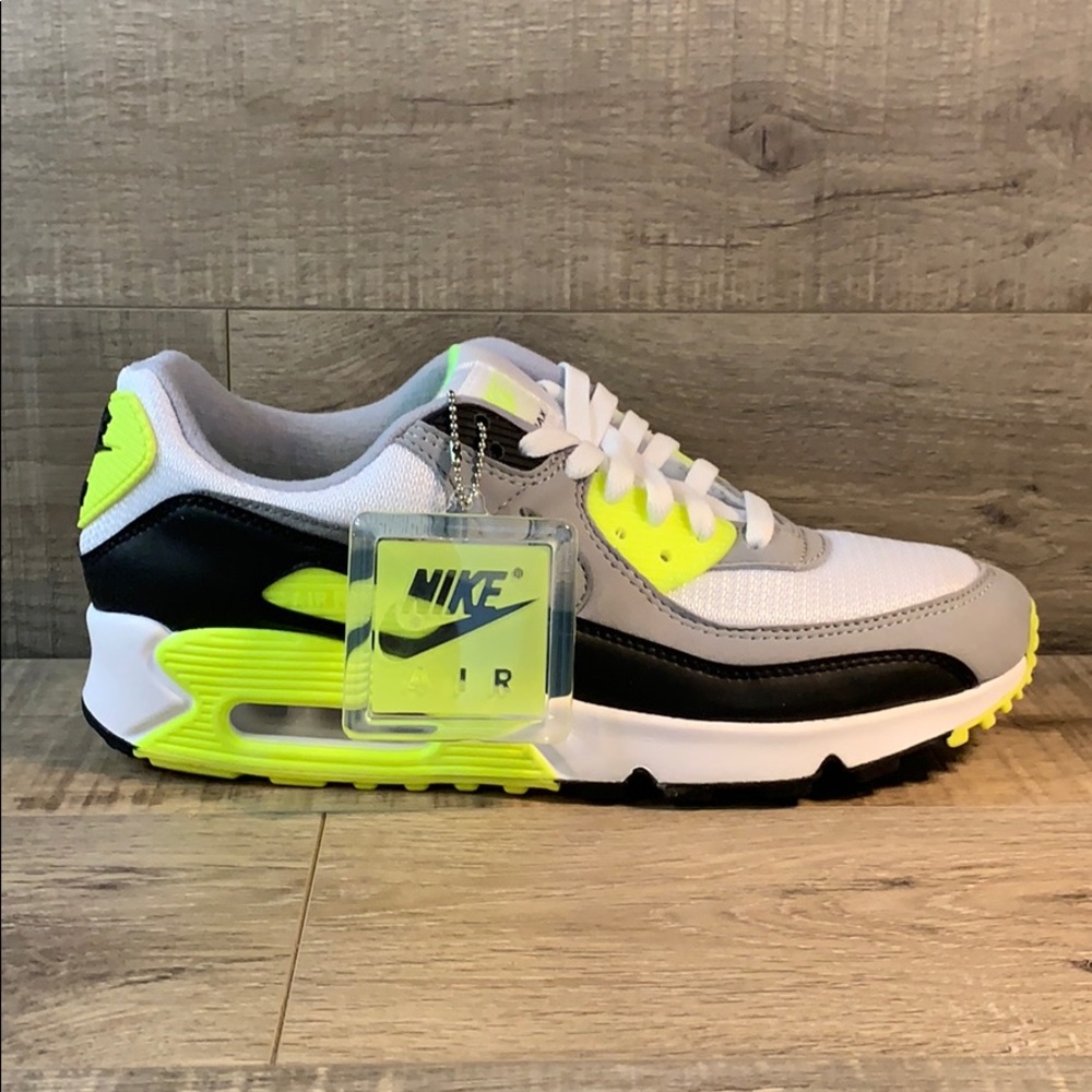 Nike Air Max 90 White/Particle Grey-Volt-Black - Picture 2 of 7